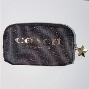 Coach Black Sparkle Pouch with Gold Star Charm